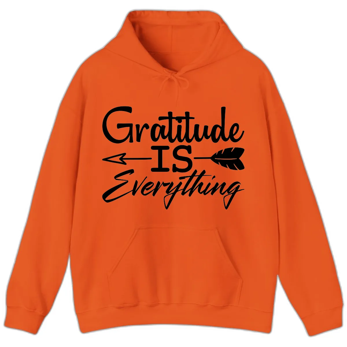 Gratitude Is Everything Typography Design Hoodie in Orange