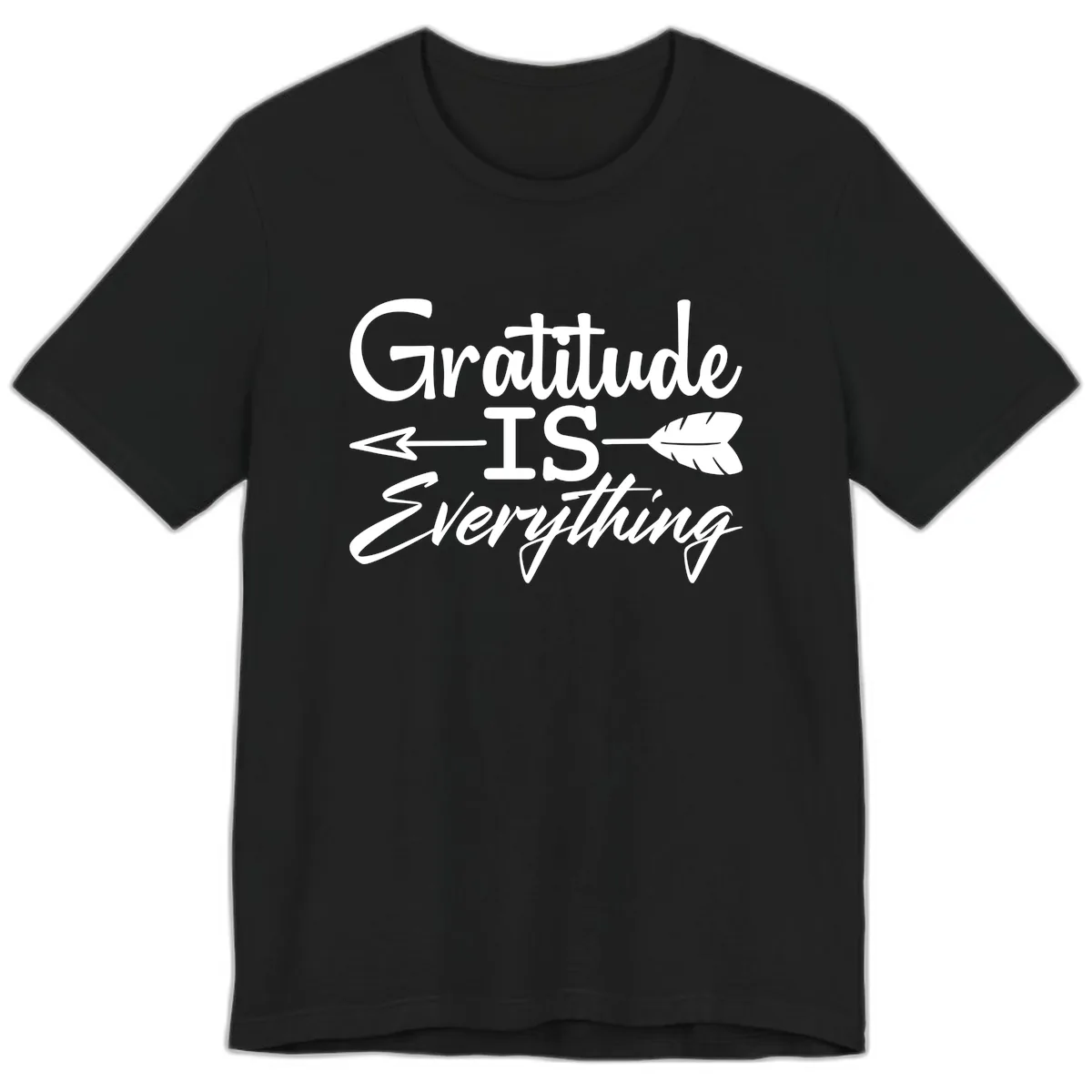 Gratitude Is Everything Typography Design Premium T-Shirt in Black