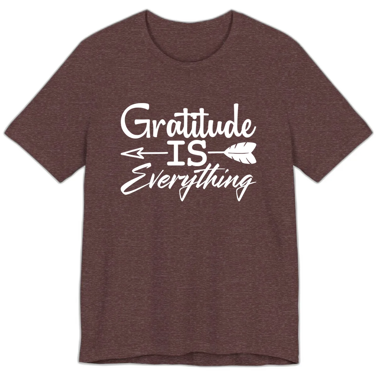 Gratitude Is Everything Typography Design Premium T-Shirt in Heather Maroon