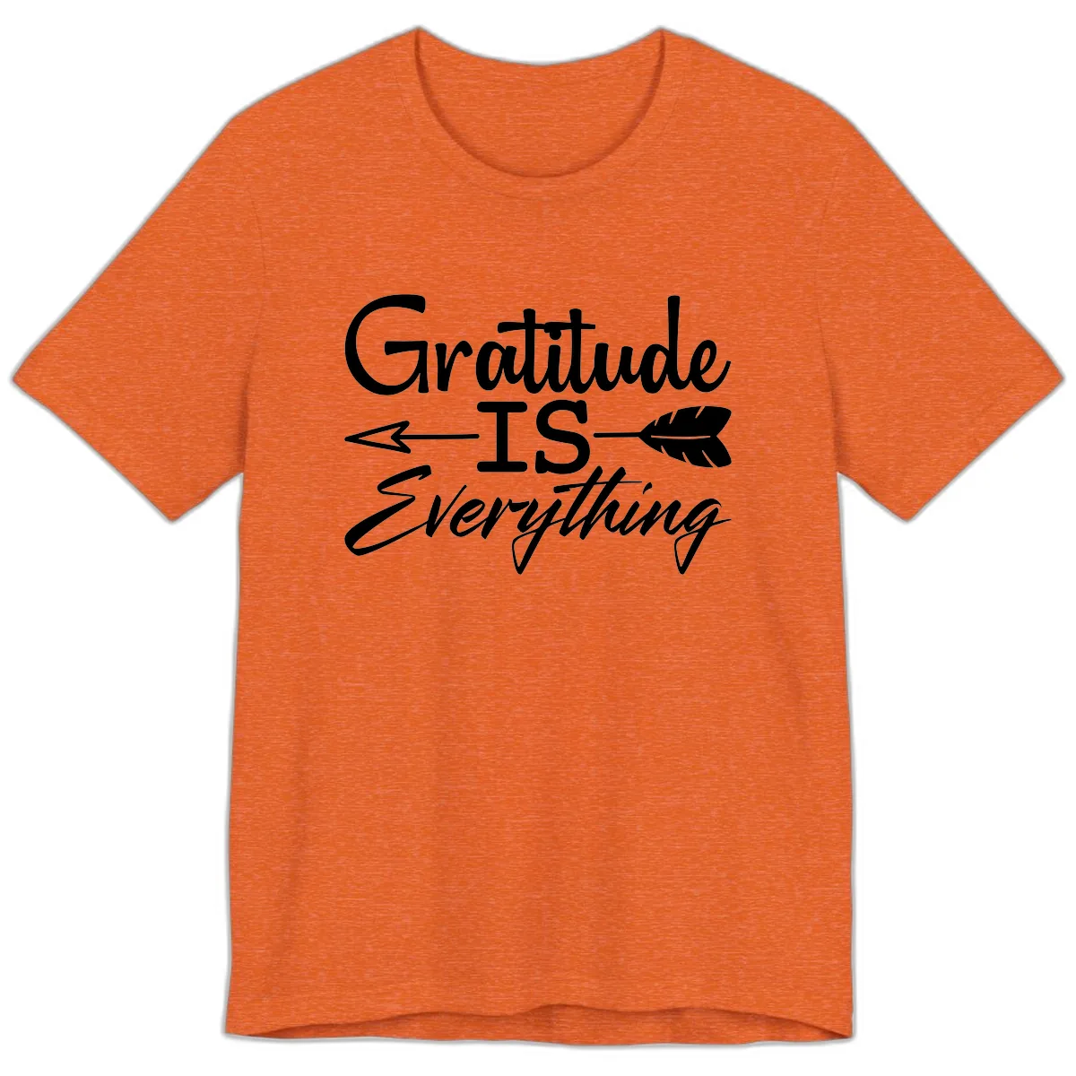 Gratitude Is Everything Typography Design Premium T-Shirt in Heather Orange