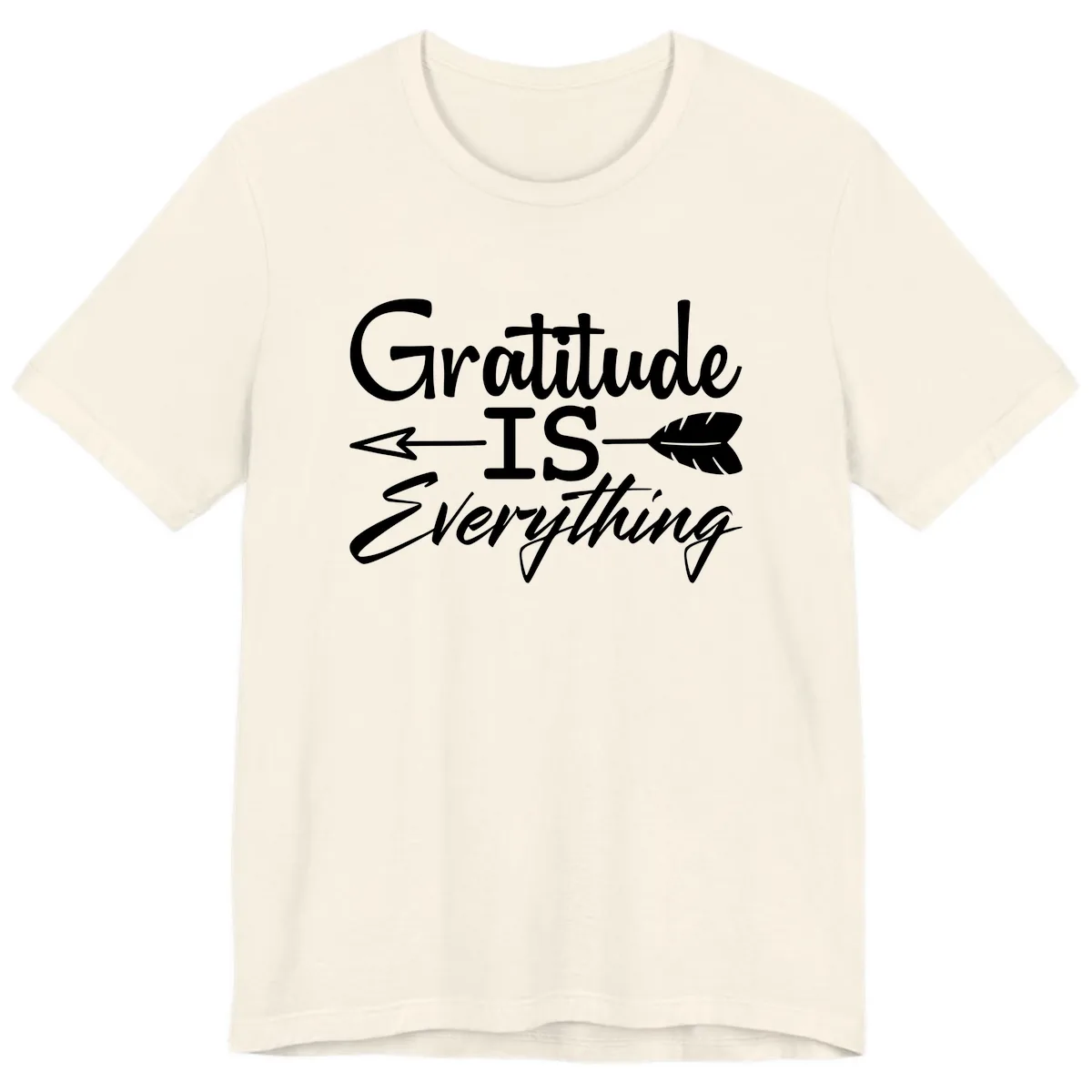 Gratitude Is Everything Typography Design Premium T-Shirt in Natural