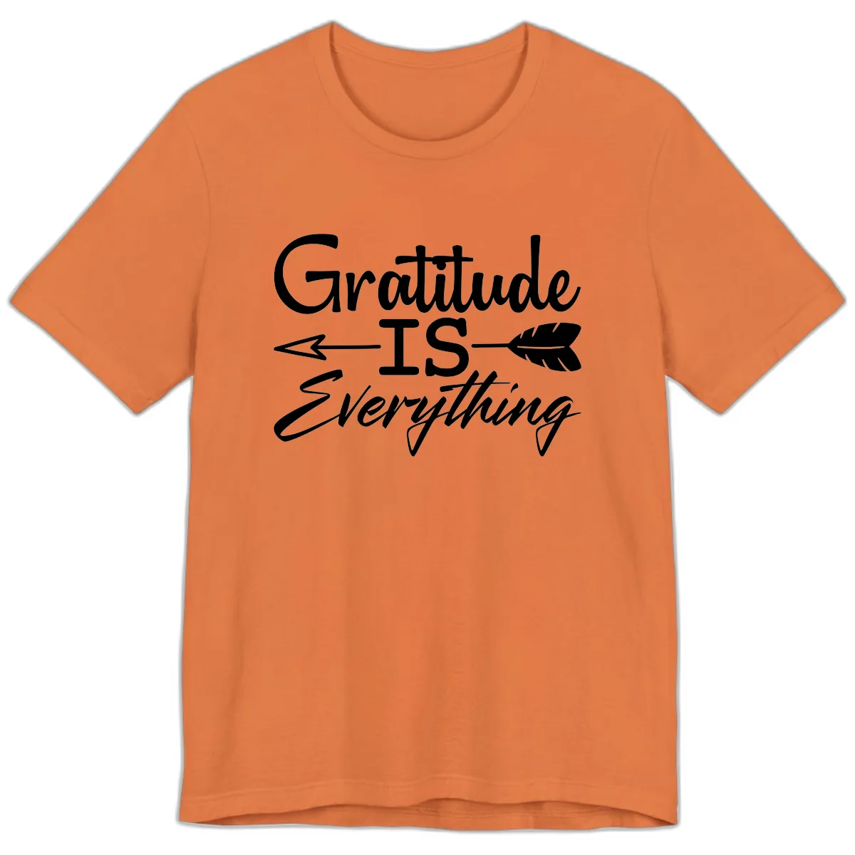 Gratitude Is Everything Typography Design Premium T-Shirt in Burnt Orange