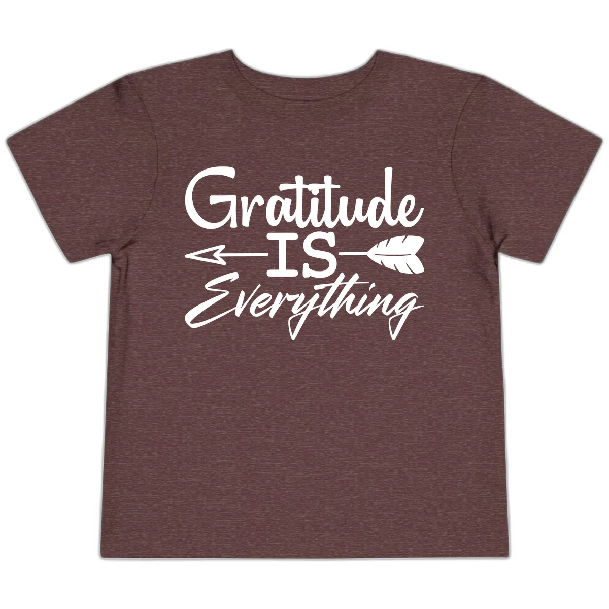 Gratitude Is Everything Typography Design Toddler T-Shirt in Heather Maroon