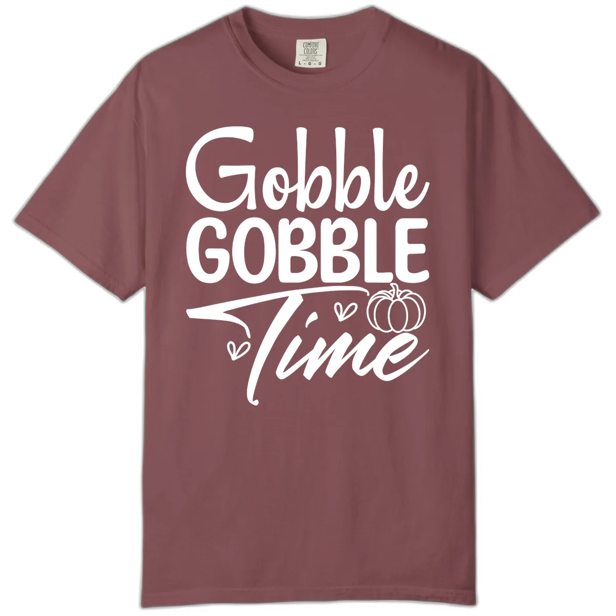 Gobble Gobble Time Typography Comfort Color in Brick