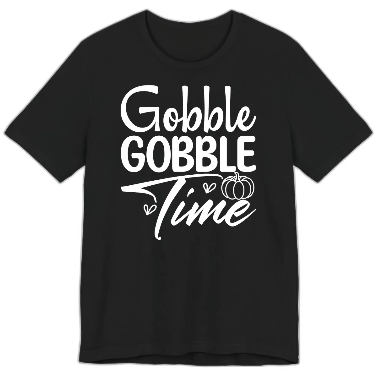 Gobble Gobble Time Typography Premium T-Shirt in Black