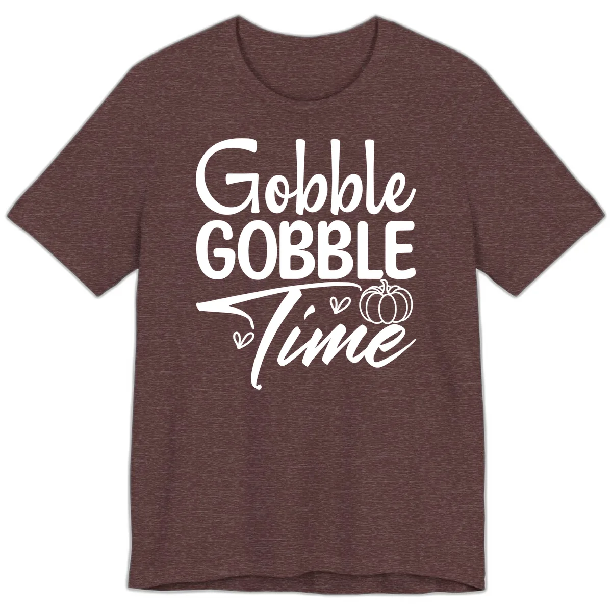 Gobble Gobble Time Typography Premium T-Shirt in Heather Maroon