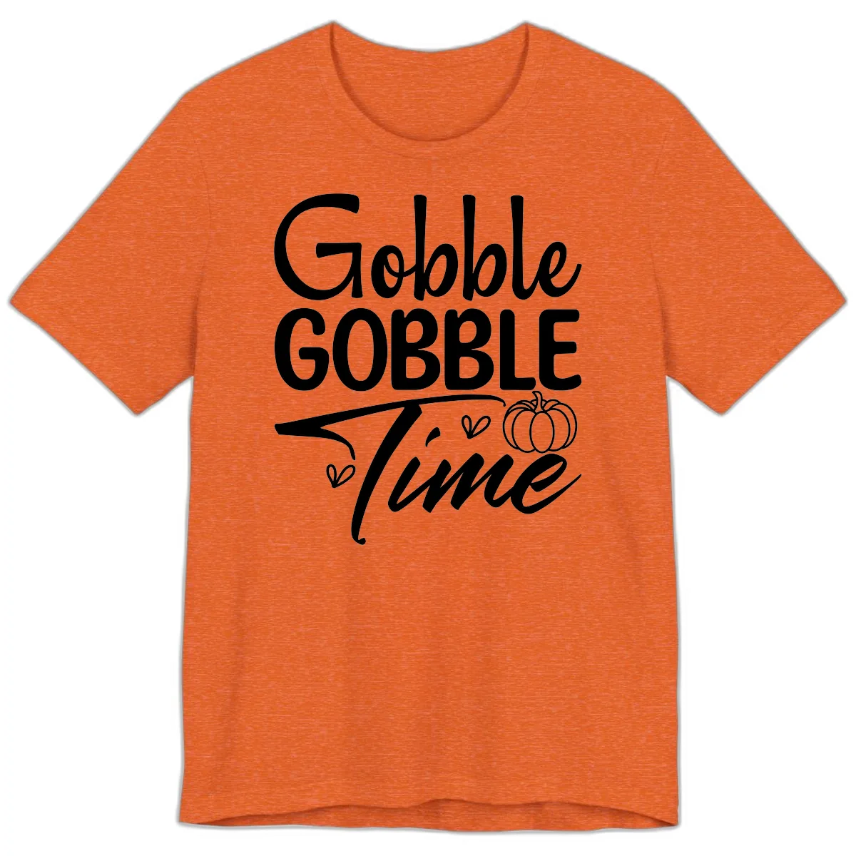 Gobble Gobble Time Typography Premium T-Shirt in Heather Orange