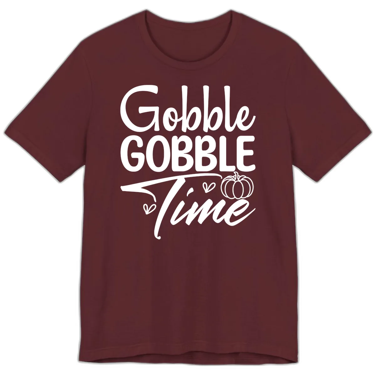 Gobble Gobble Time Typography Premium T-Shirt in Maroon