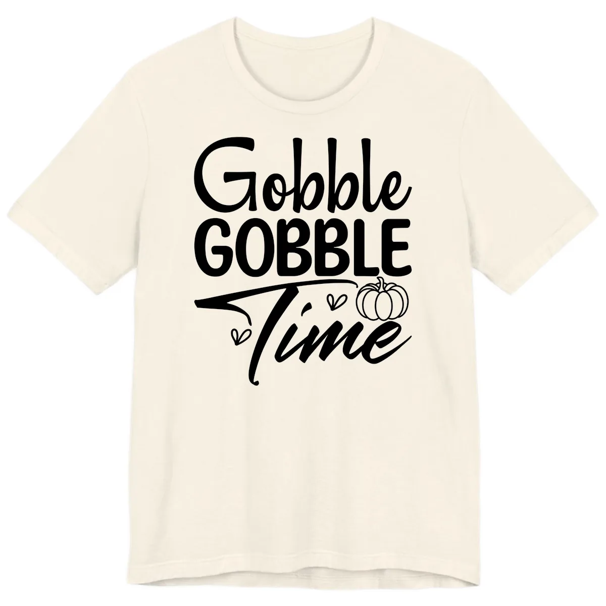 Gobble Gobble Time Typography Premium T-Shirt in Natural
