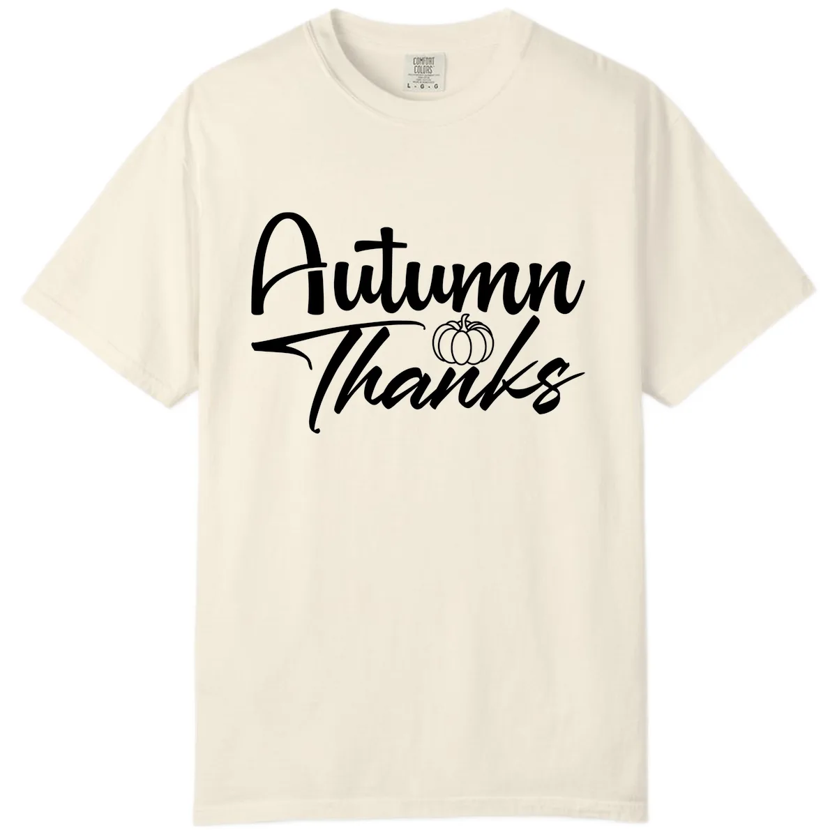 Autumn Thanks Script Design Comfort Color in Ivory