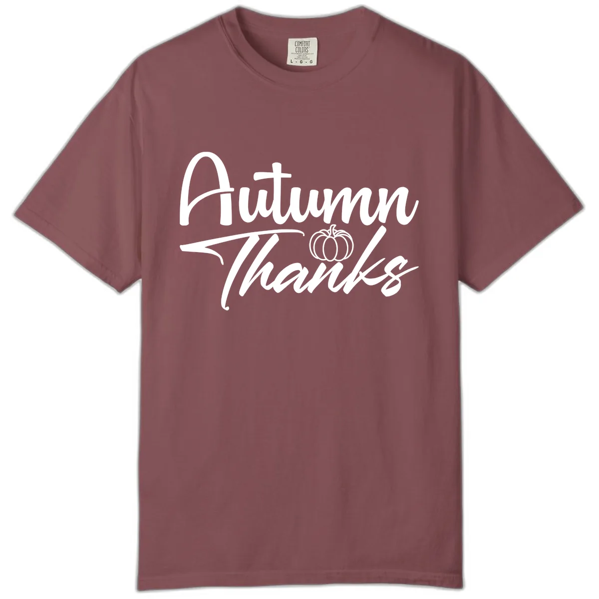 Autumn Thanks Script Design Comfort Color in Brick