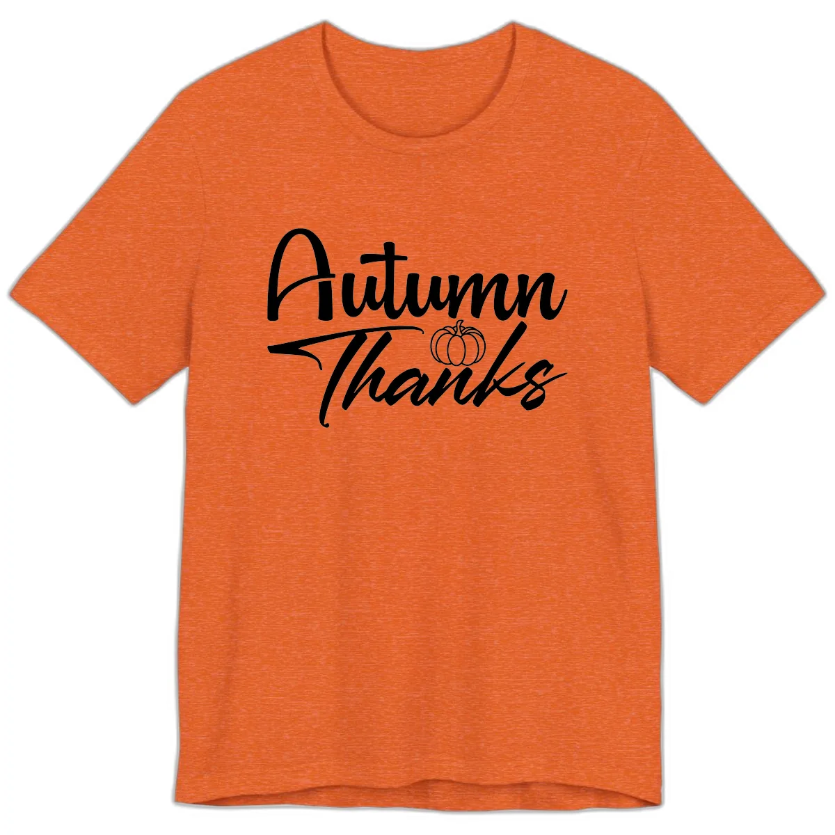 Autumn Thanks Script Design Premium T-Shirt in Heather Orange