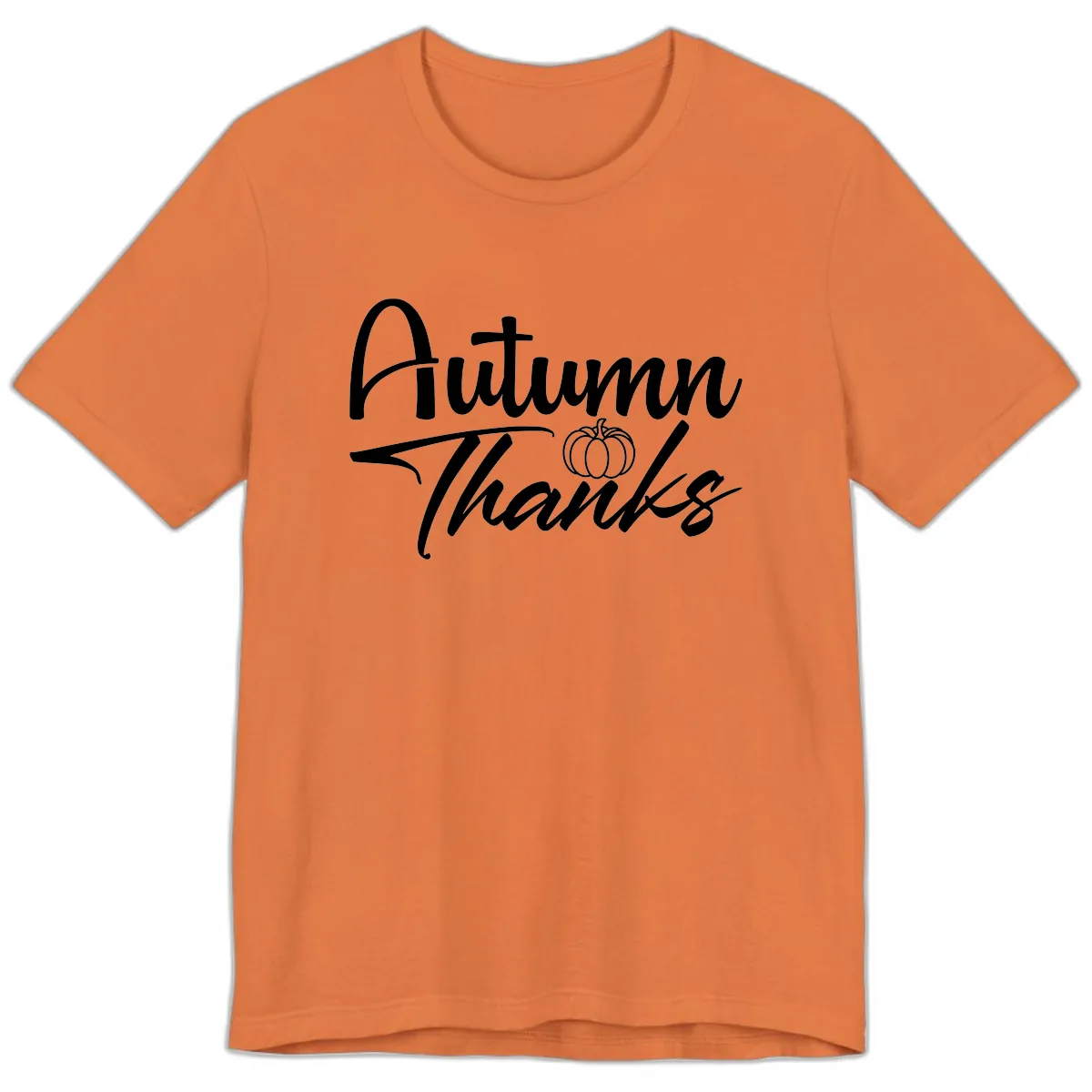 Autumn Thanks Script Design Premium T-Shirt in Burnt Orange
