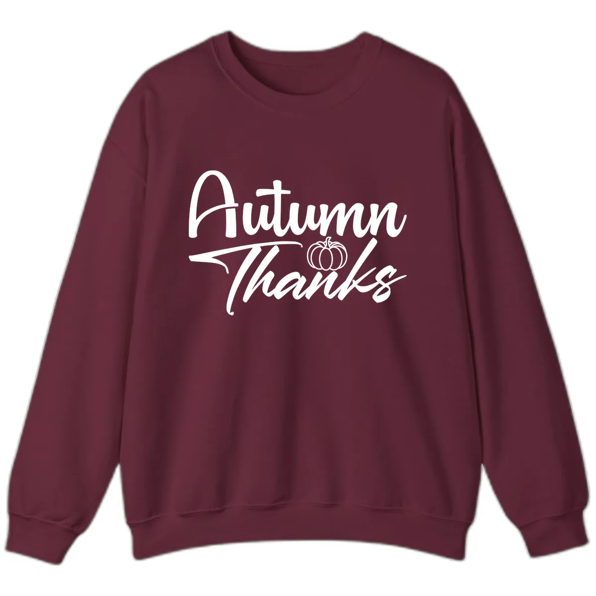 Autumn Thanks Script Design Sweatshirt in Maroon