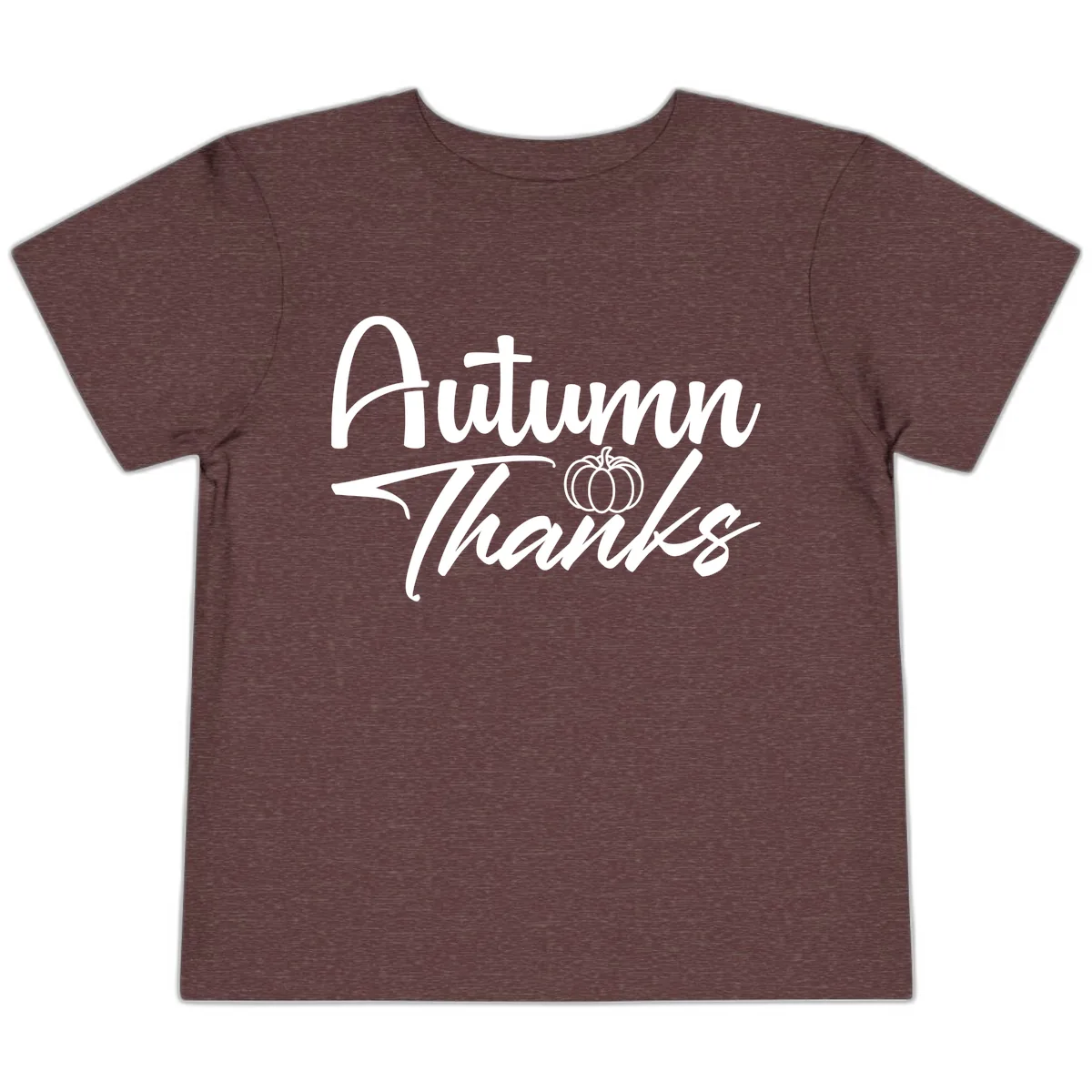 Autumn Thanks Script Design Toddler T-Shirt in Heather Maroon