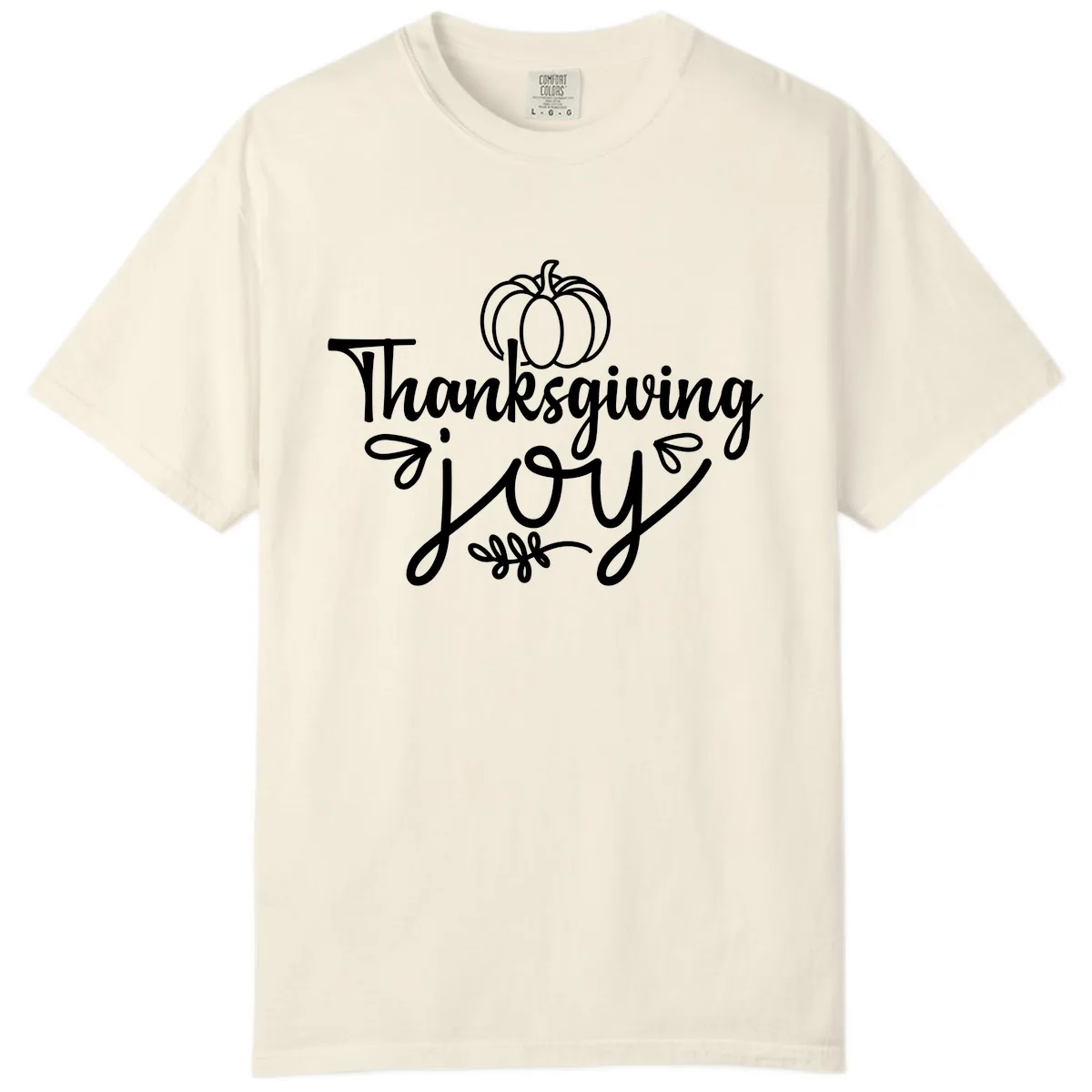 Thanksgiving Joy Script Design Comfort Color in Ivory