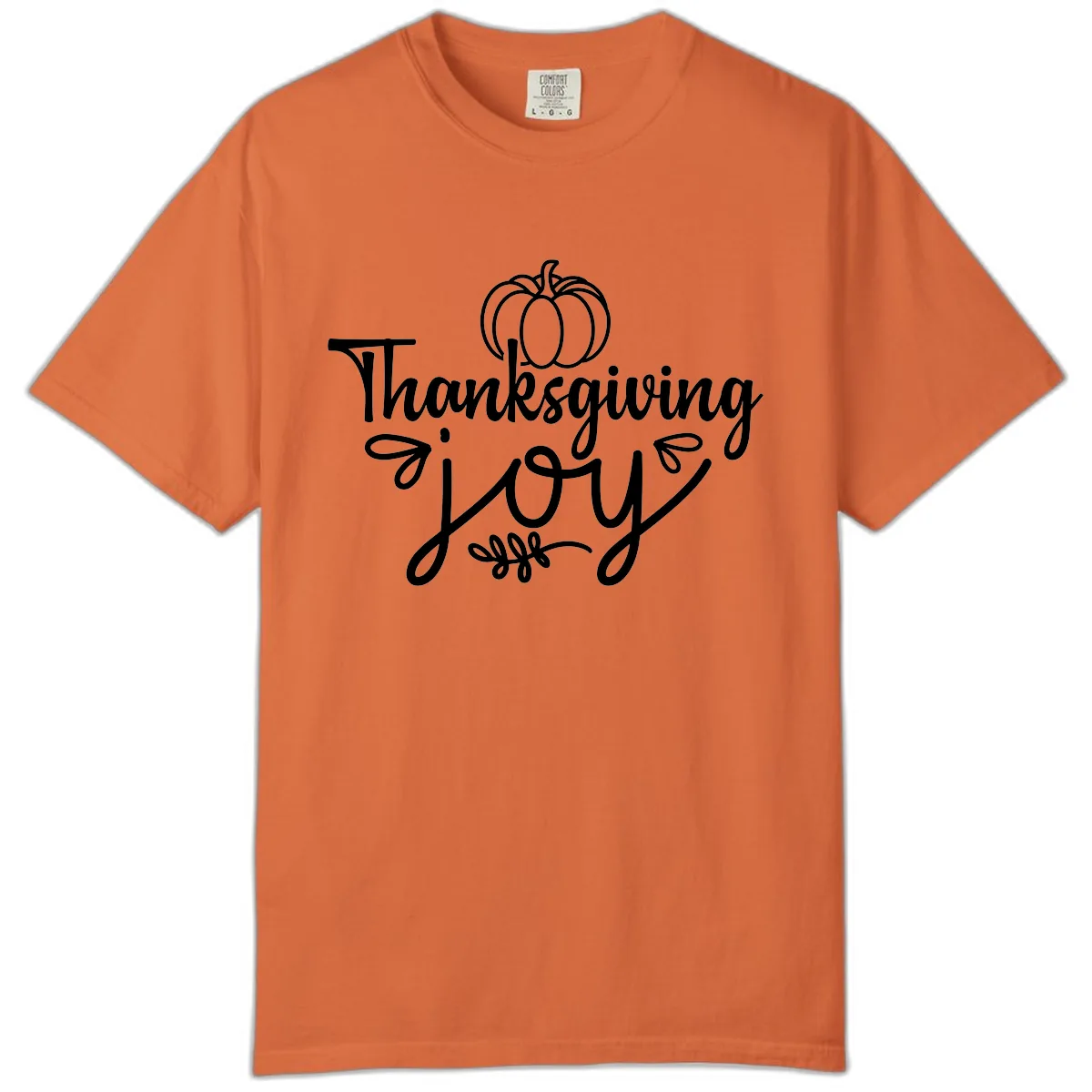 Thanksgiving Joy Script Design Comfort Color in Burnt Orange
