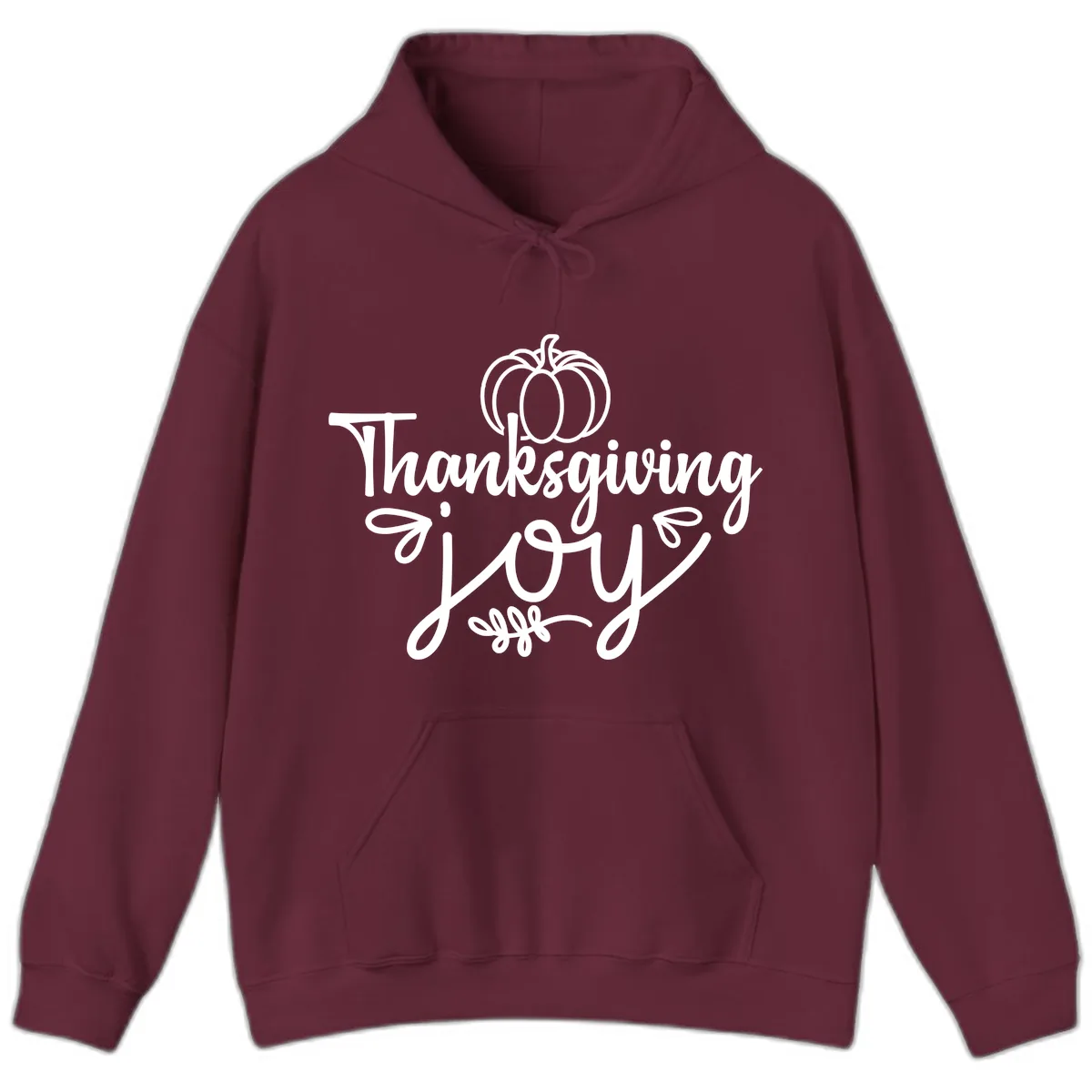 Thanksgiving Joy Script Design Hoodie in Maroon