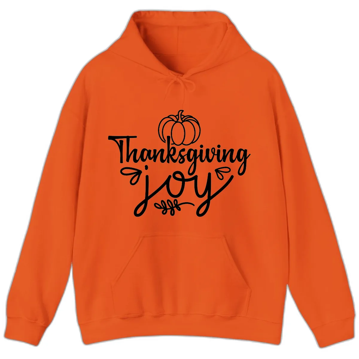 Thanksgiving Joy Script Design Hoodie in Orange