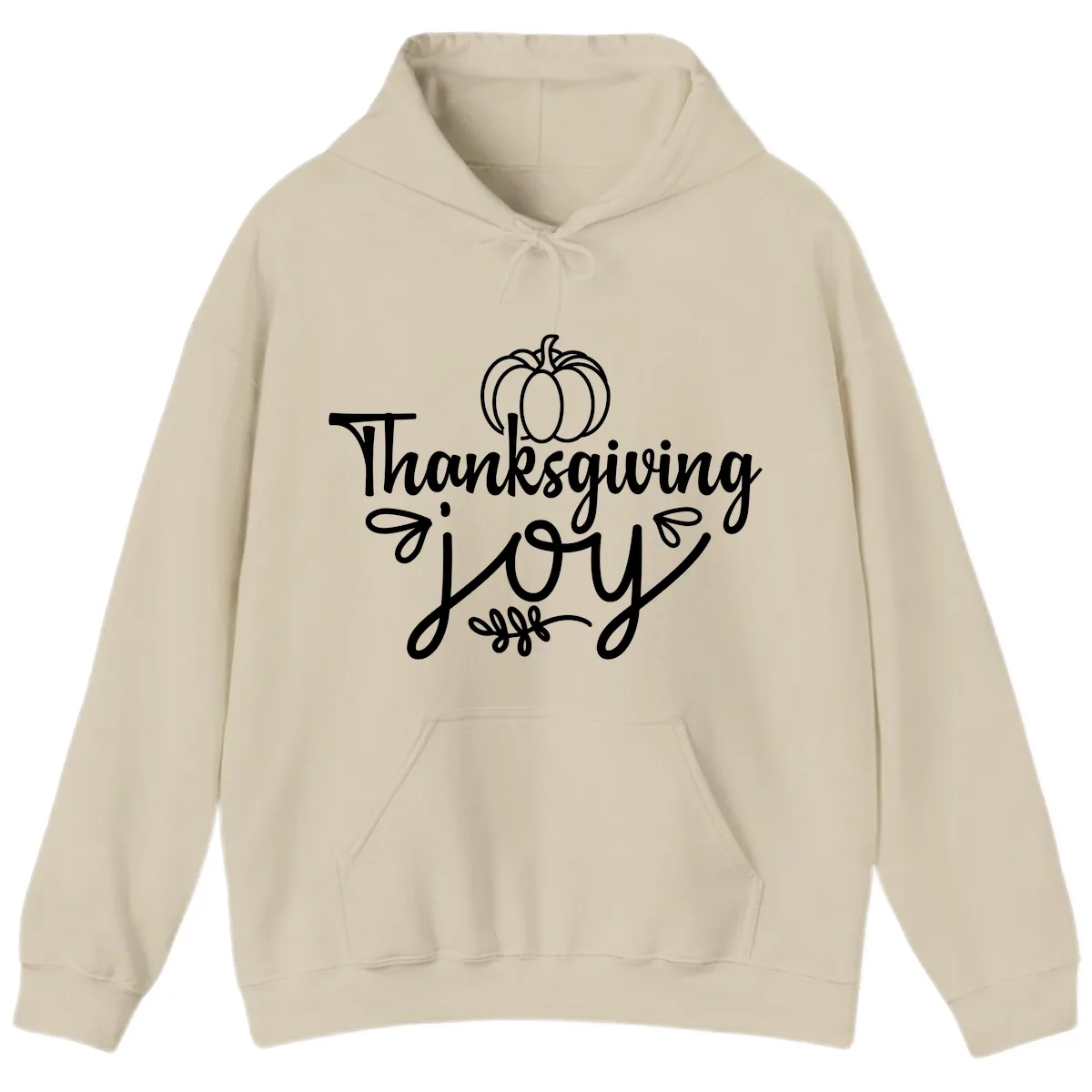 Thanksgiving Joy Script Design Hoodie in Sand