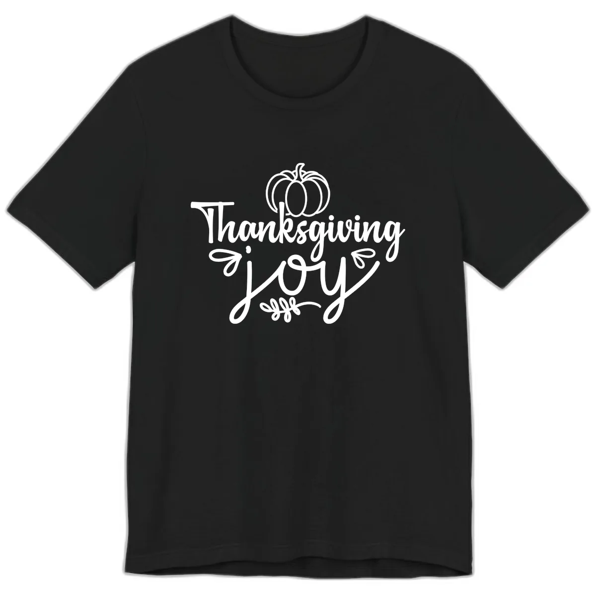 Thanksgiving Joy Script Design Premium T-Shirt in Black