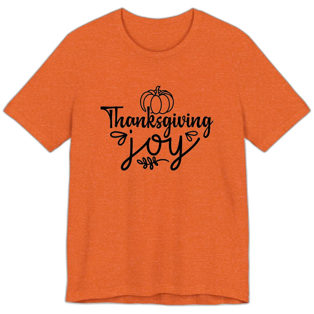 Thanksgiving Joy Script Design Premium T-Shirt in Heather Orange