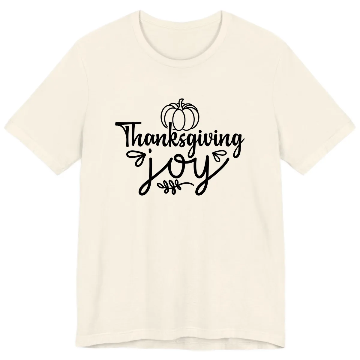 Thanksgiving Joy Script Design Premium T-Shirt in Natural