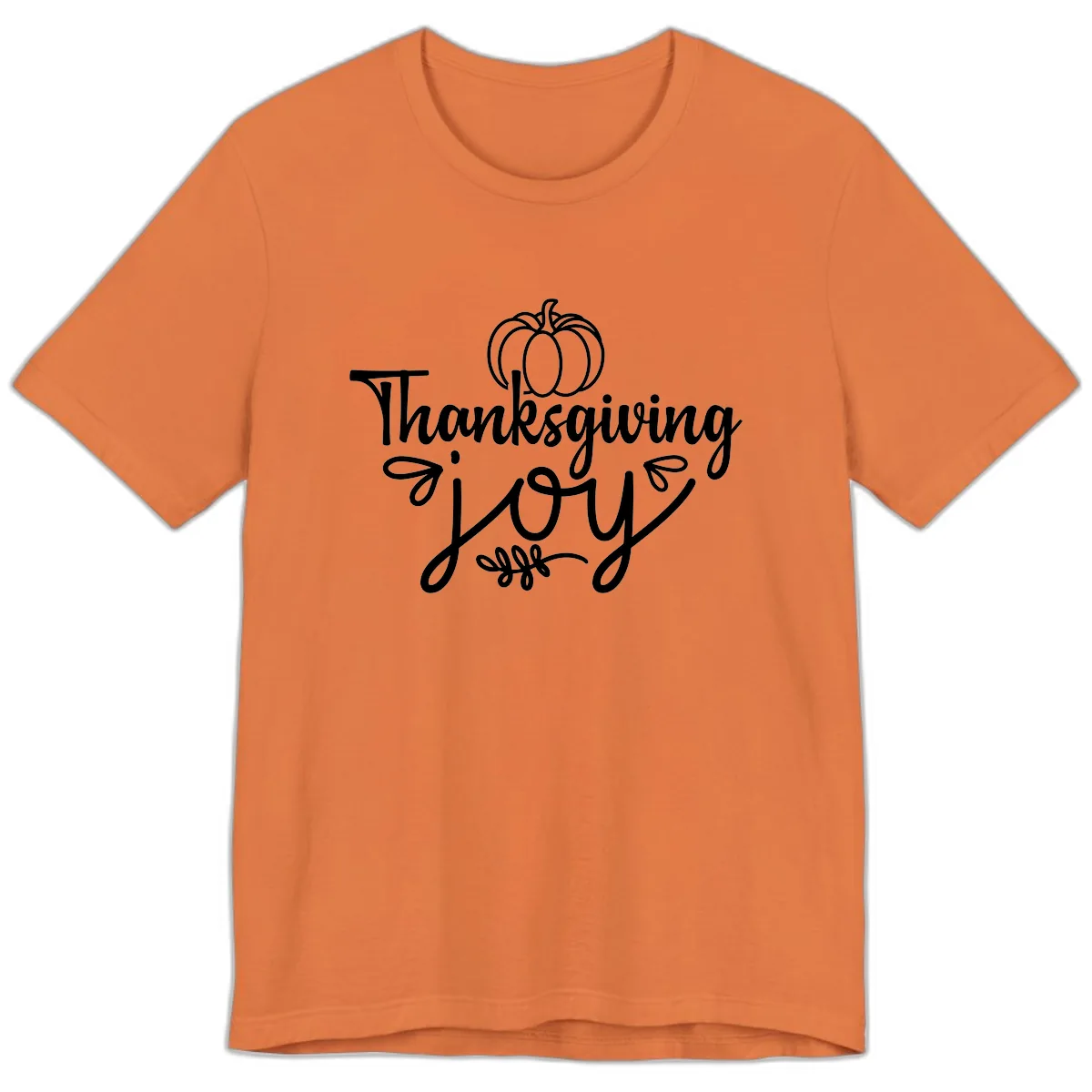 Thanksgiving Joy Script Design Premium T-Shirt in Burnt Orange