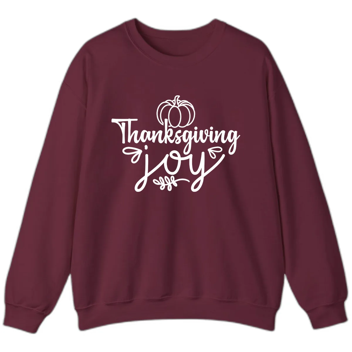 Thanksgiving Joy Script Design Sweatshirt in Maroon