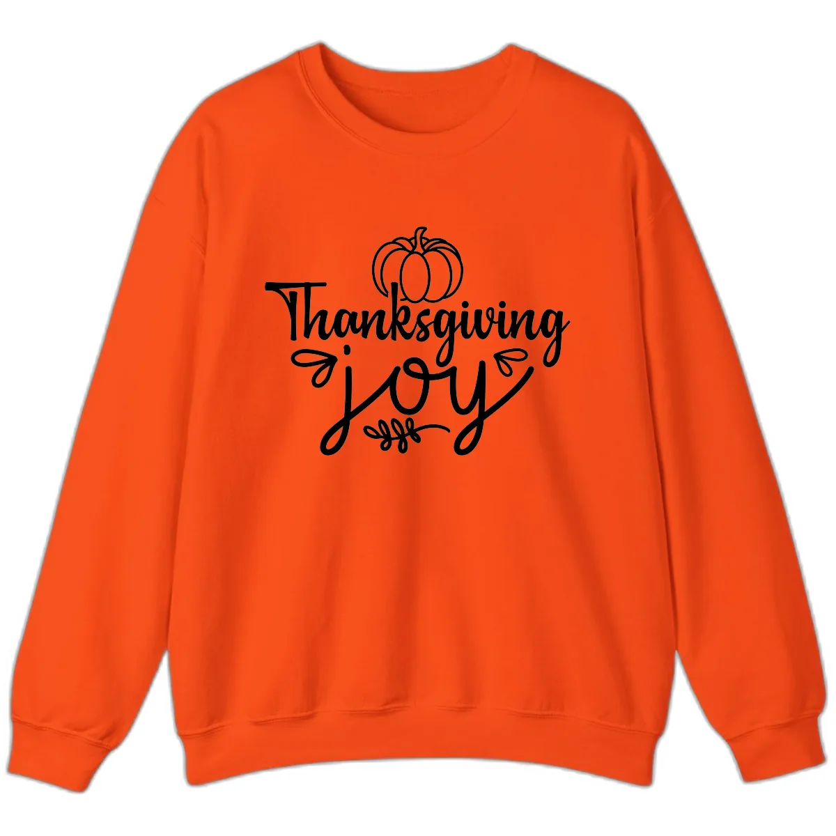 Thanksgiving Joy Script Design Sweatshirt in Orange
