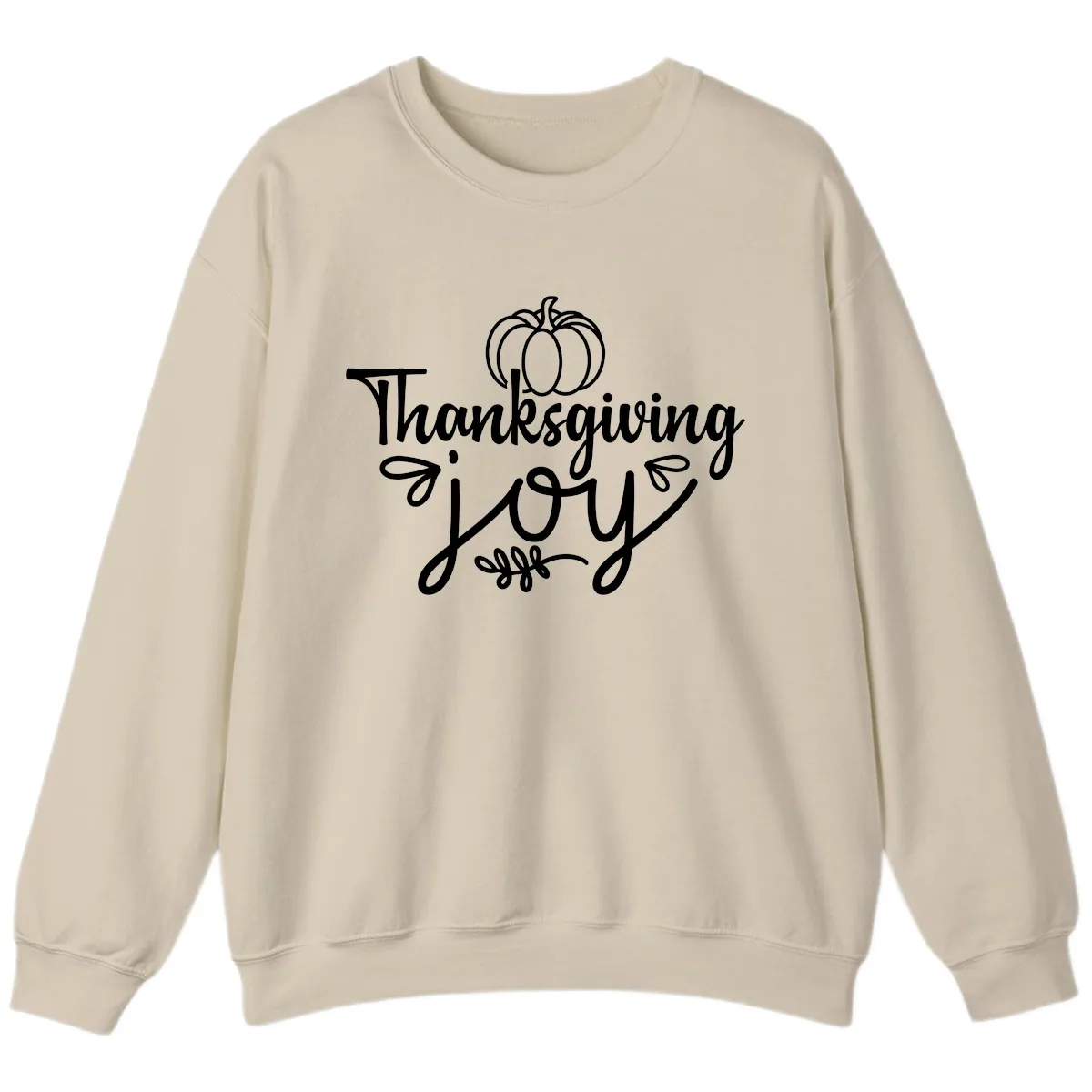 Thanksgiving Joy Script Design Sweatshirt in Sand