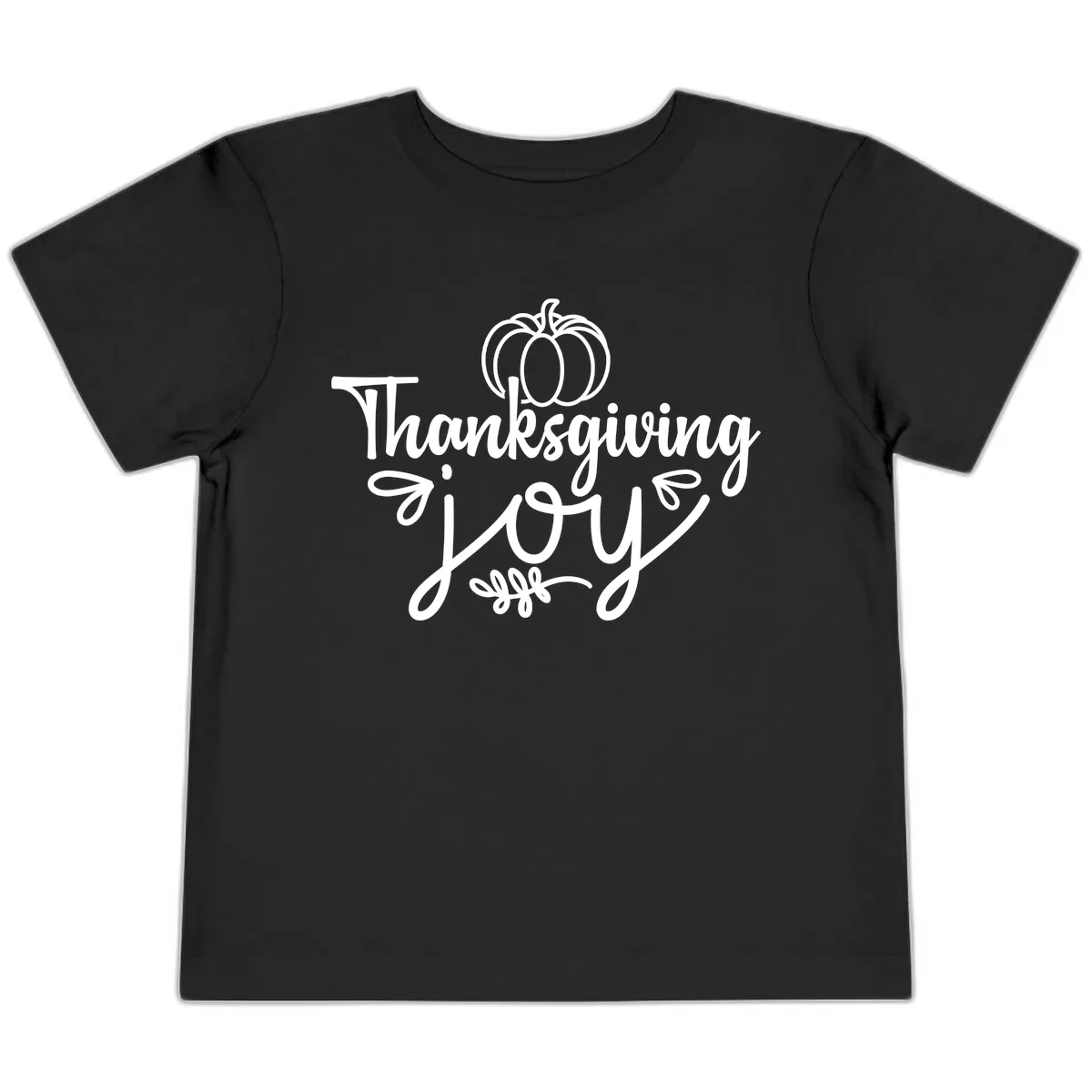 Thanksgiving Joy Script Design Toddler T-Shirt in Black