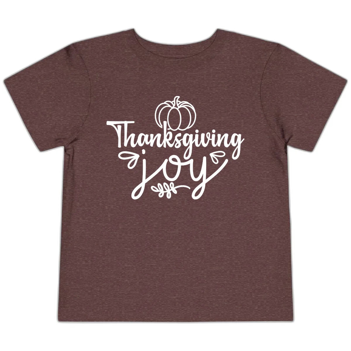 Thanksgiving Joy Script Design Toddler T-Shirt in Heather Maroon