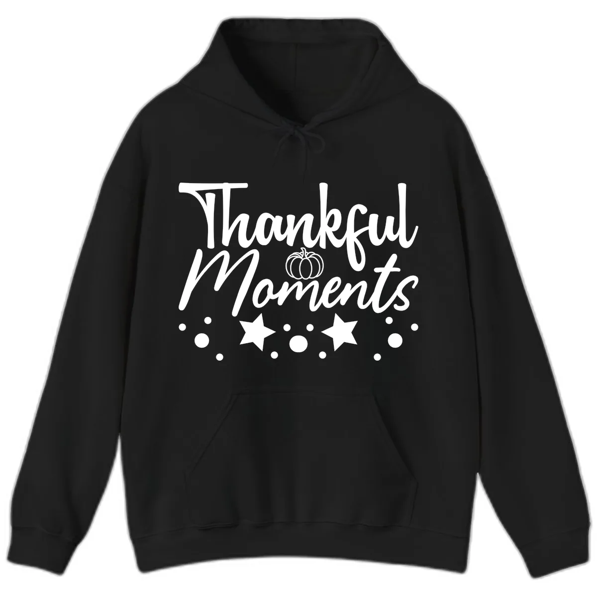 Thankful Moments Autumn Design Hoodie in Black