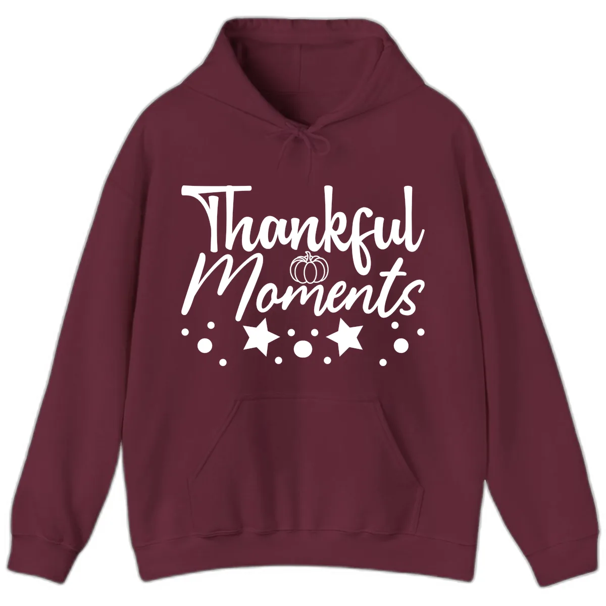 Thankful Moments Autumn Design Hoodie in Maroon