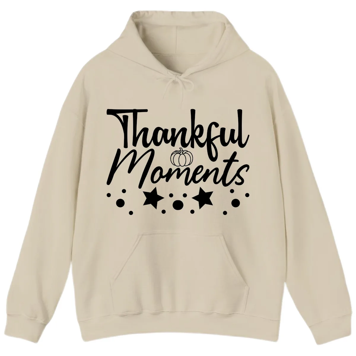 Thankful Moments Autumn Design Hoodie in Sand