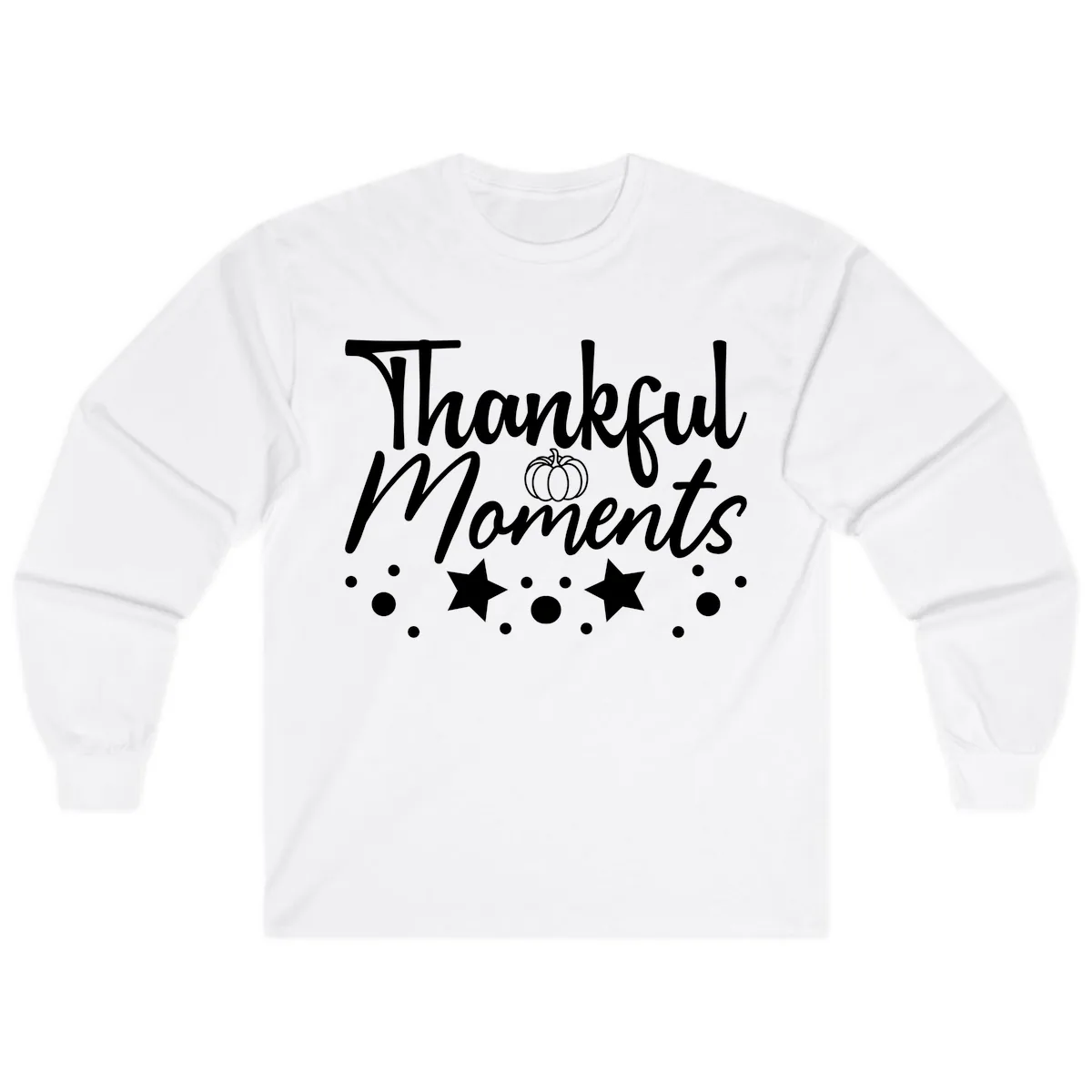 Thankful Moments Autumn Design Long Sleeve in White