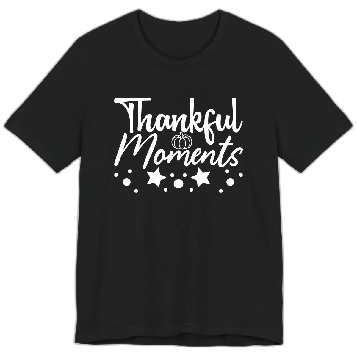 Thankful Moments Autumn Design Premium T-Shirt in Black