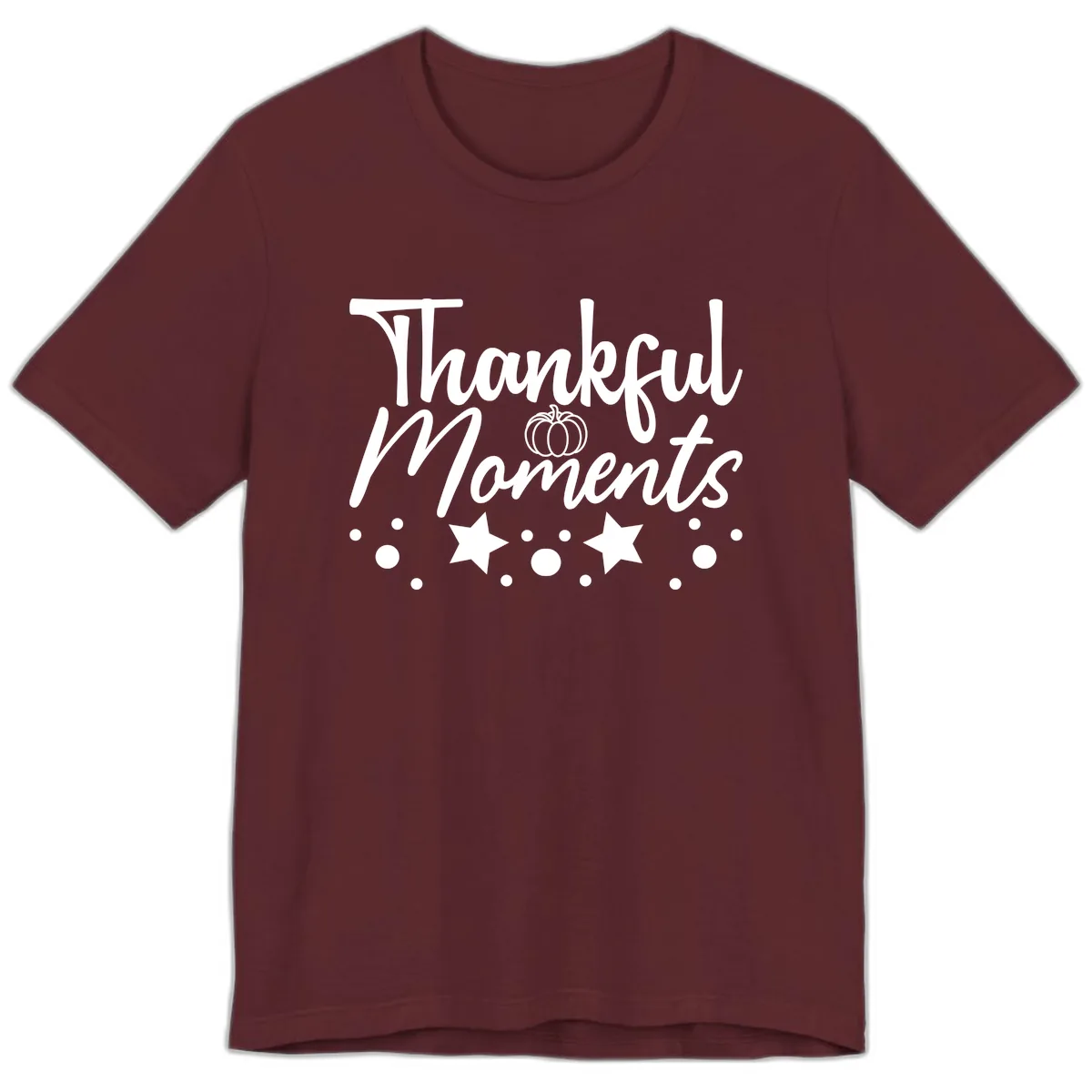 Thankful Moments Autumn Design Premium T-Shirt in Maroon
