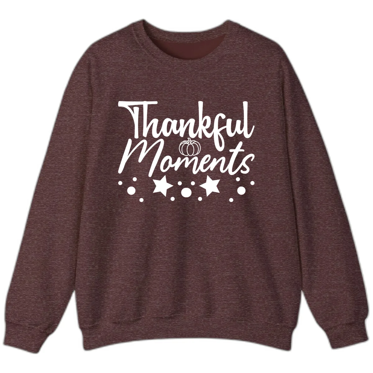 Thankful Moments Autumn Design Sweatshirt in Heather Sport Dark Maroon
