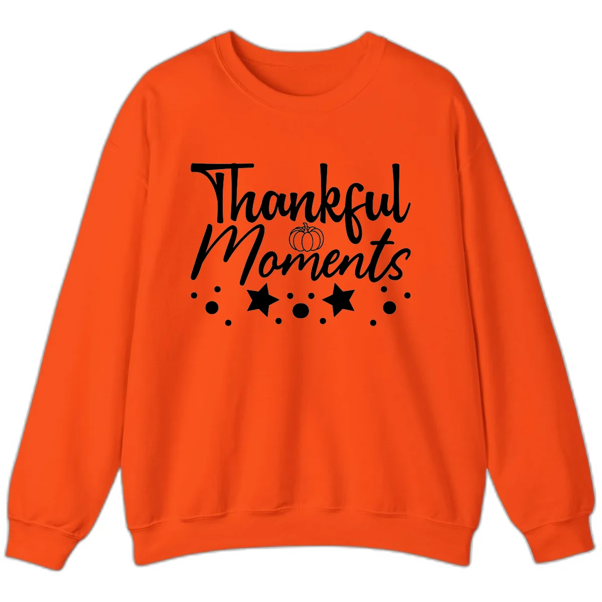 Thankful Moments Autumn Design Sweatshirt in Orange