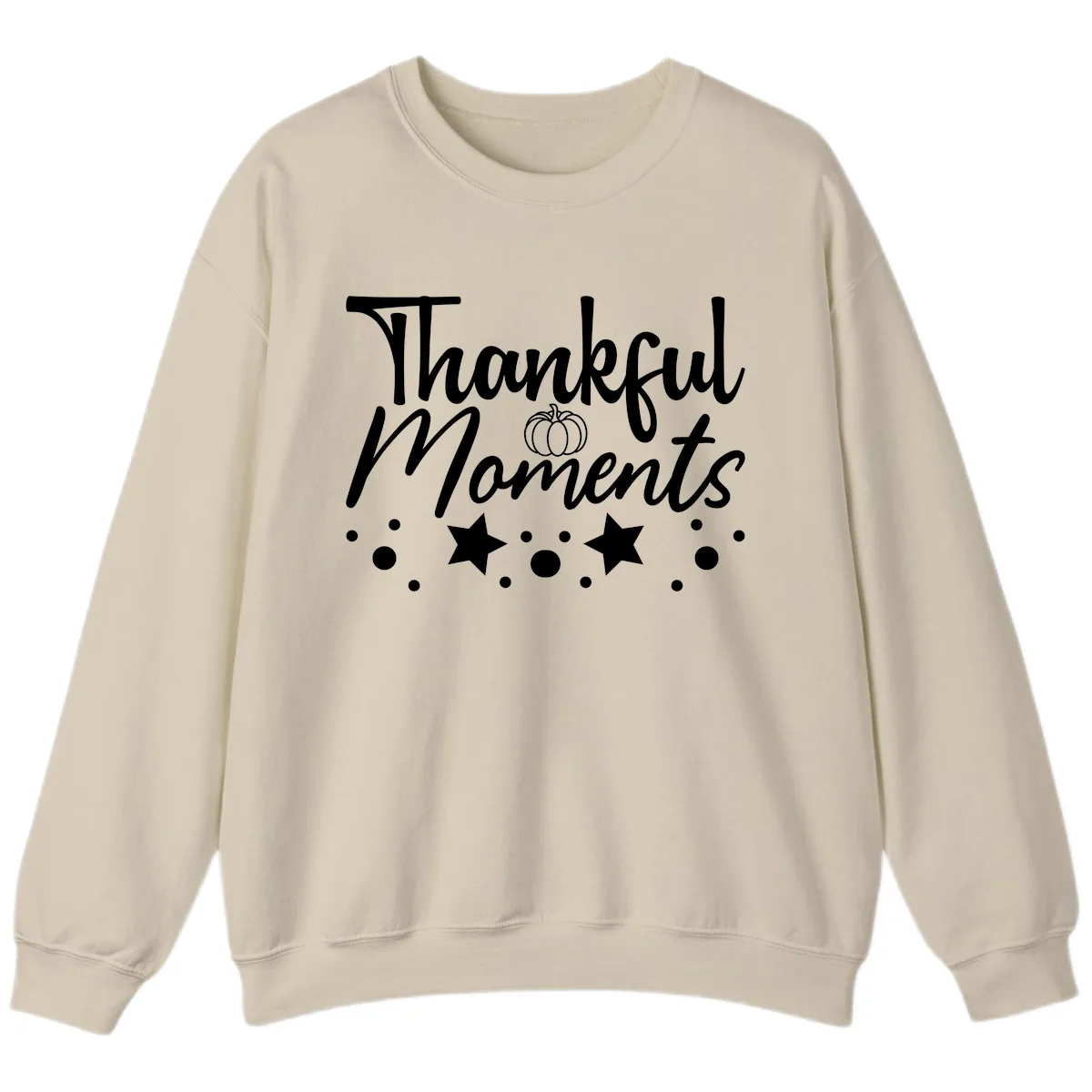 Thankful Moments Autumn Design Sweatshirt in Sand