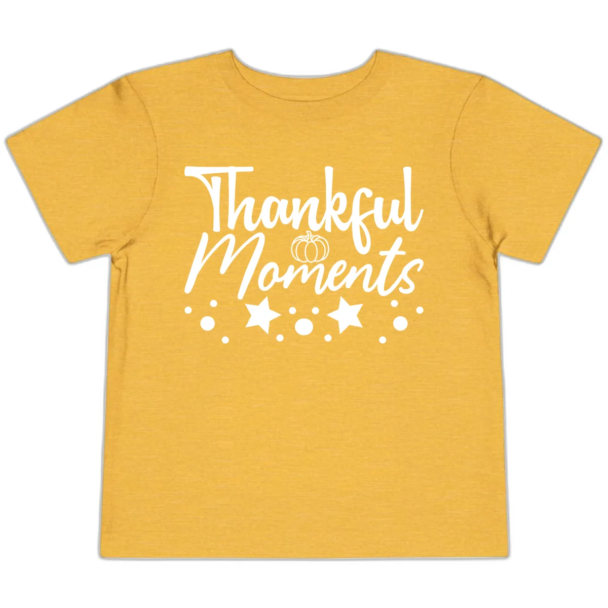 Thankful Moments Autumn Design Toddler T-Shirt in Heather Yellow Gold