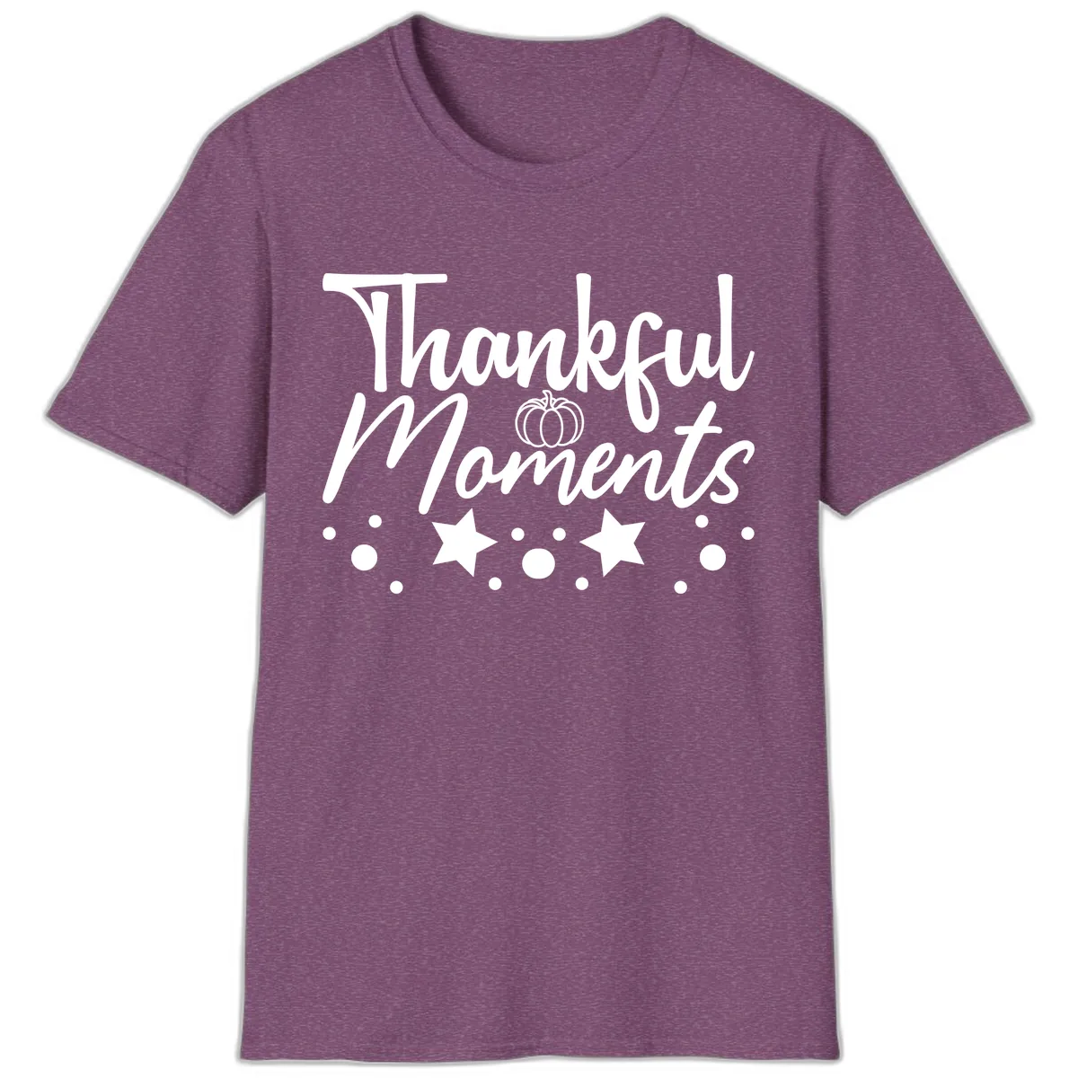 Thankful Moments Autumn Design T-Shirt in Heather Maroon
