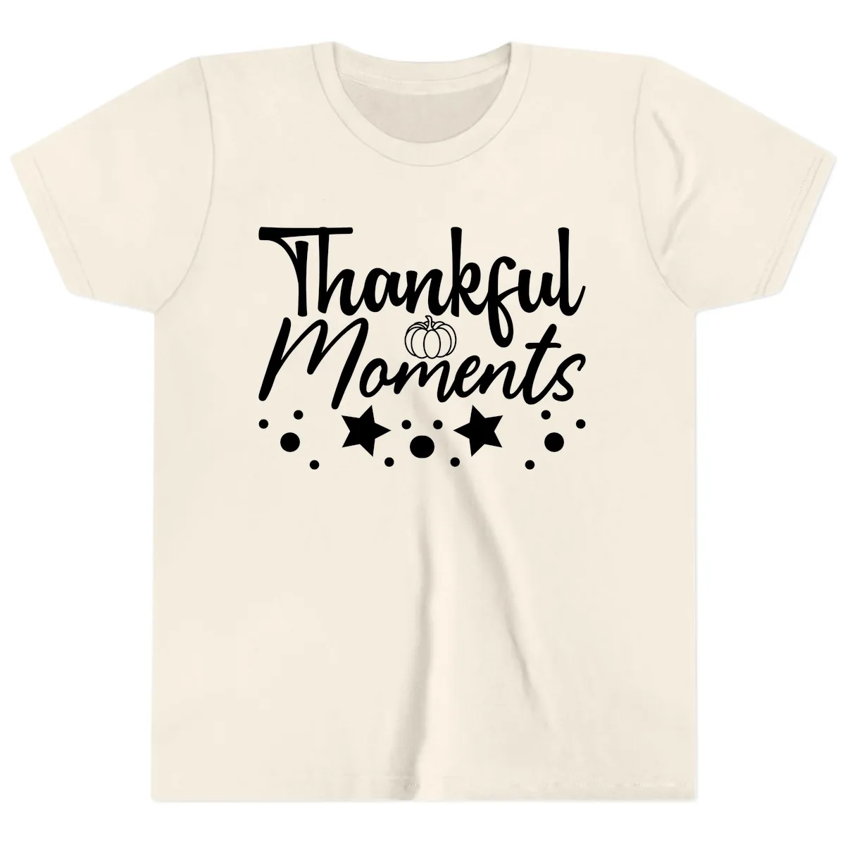 Thankful Moments Autumn Design Youth T-Shirt in Natural