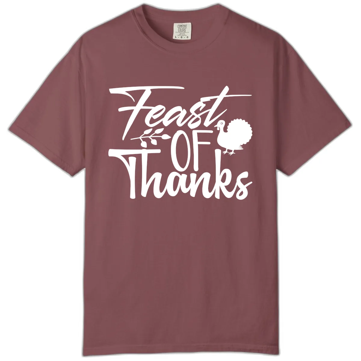Feast Of Thanks Typography Design Comfort Color in Brick