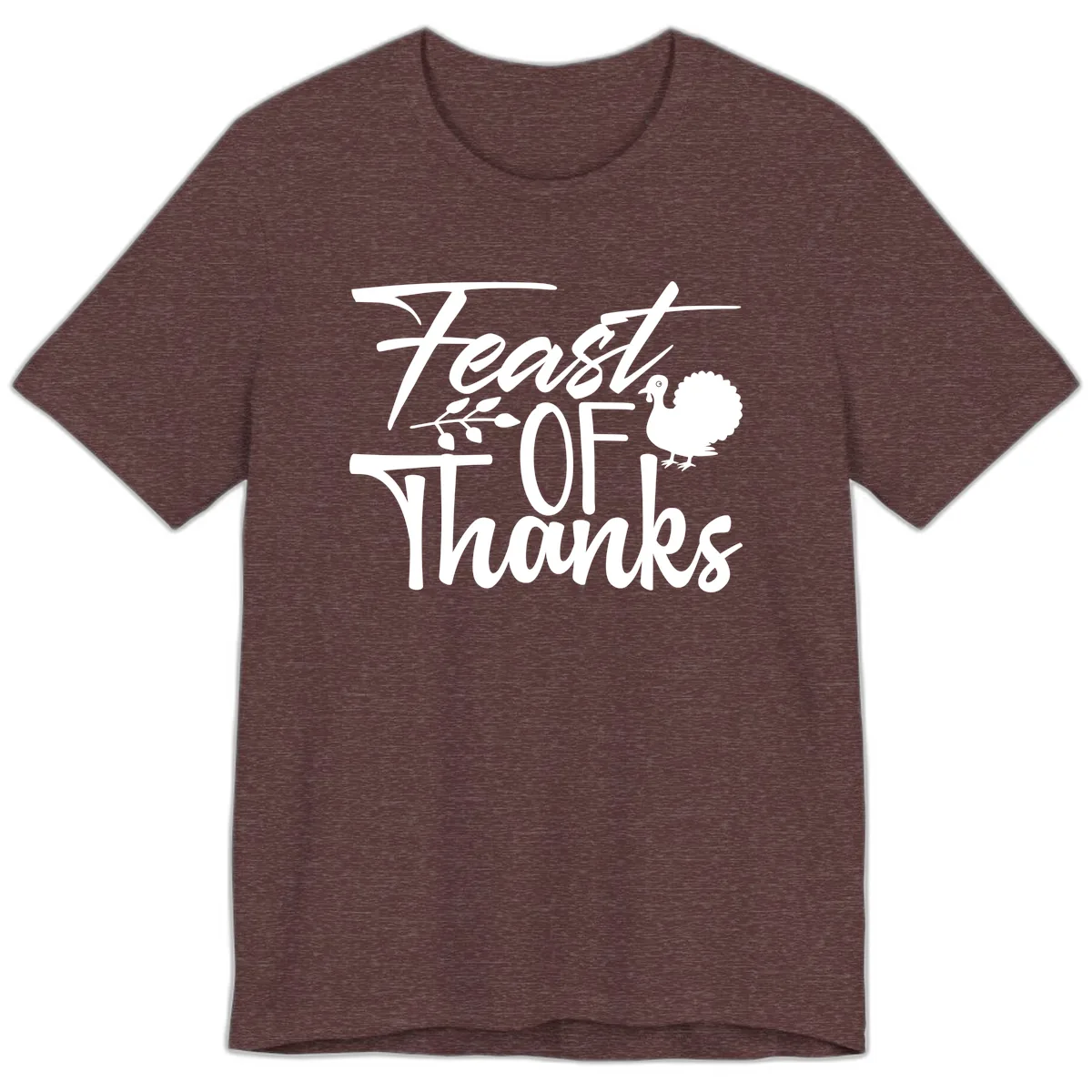 Feast Of Thanks Typography Design Premium T-Shirt in Heather Maroon