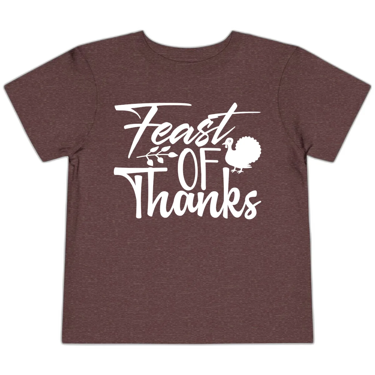 Feast Of Thanks Typography Design Toddler T-Shirt in Heather Maroon