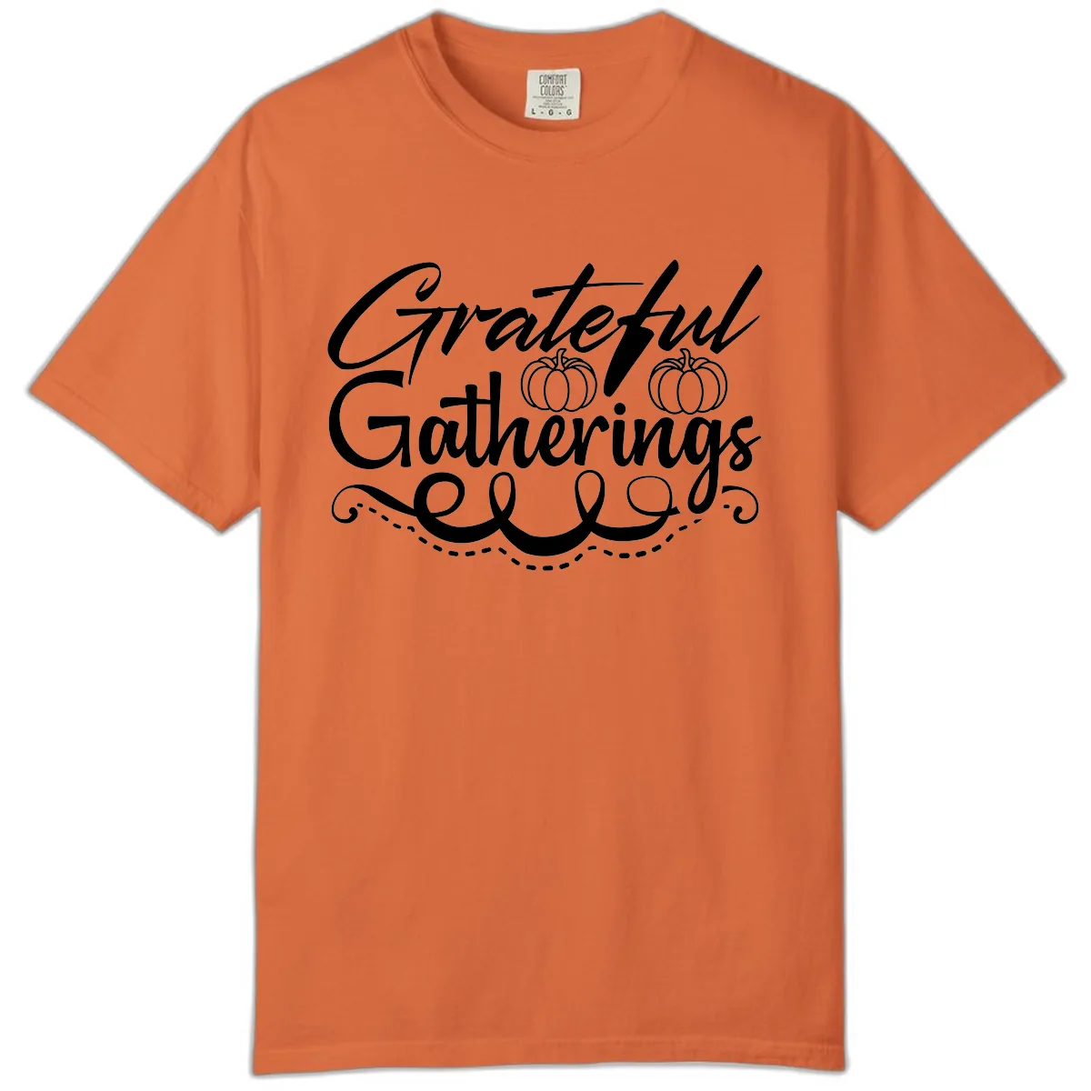 Grateful Gatherings With Pumpkins Comfort Color in Burnt Orange