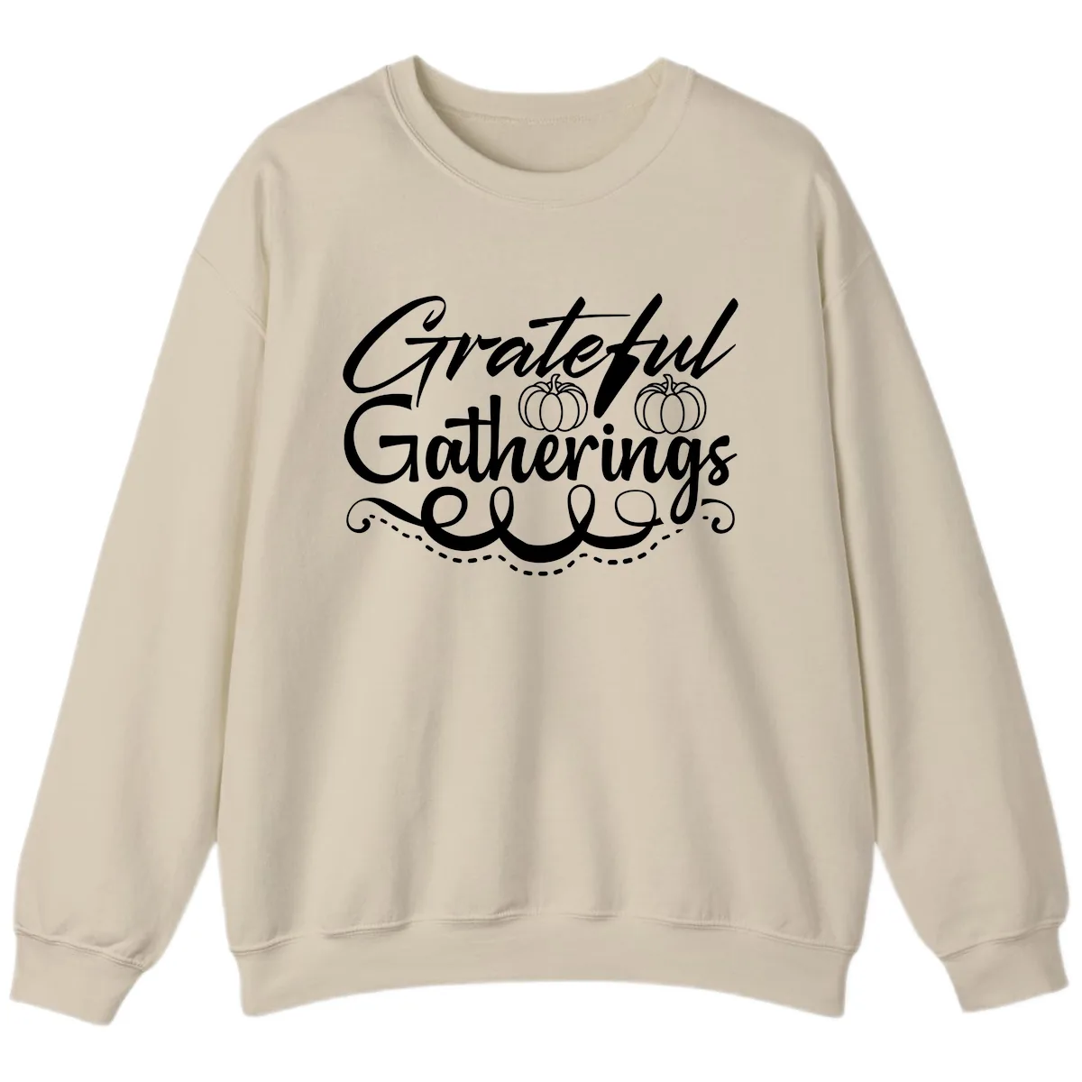 Grateful Gatherings With Pumpkins Sweatshirt in Sand